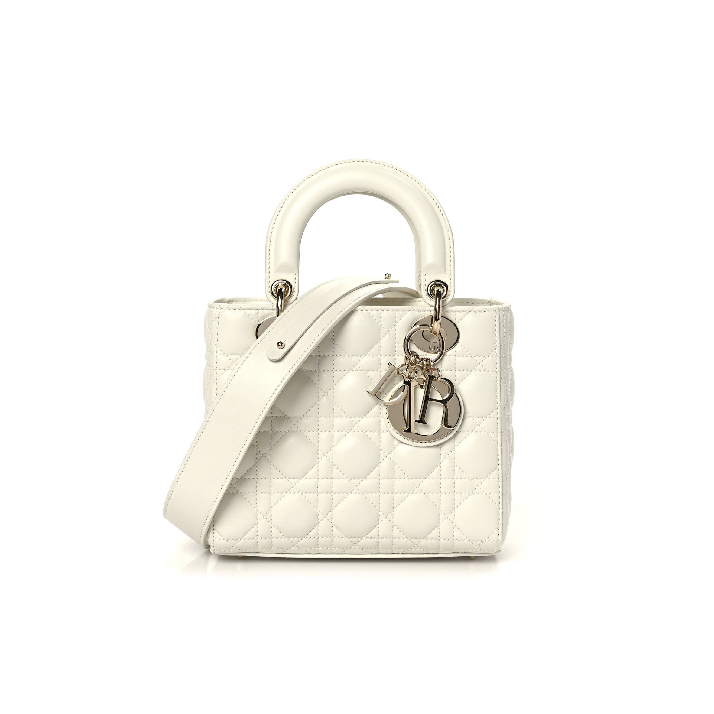 D*or lambskin cannage small my abcD*or lady D*or white (20*18*8.9cm)