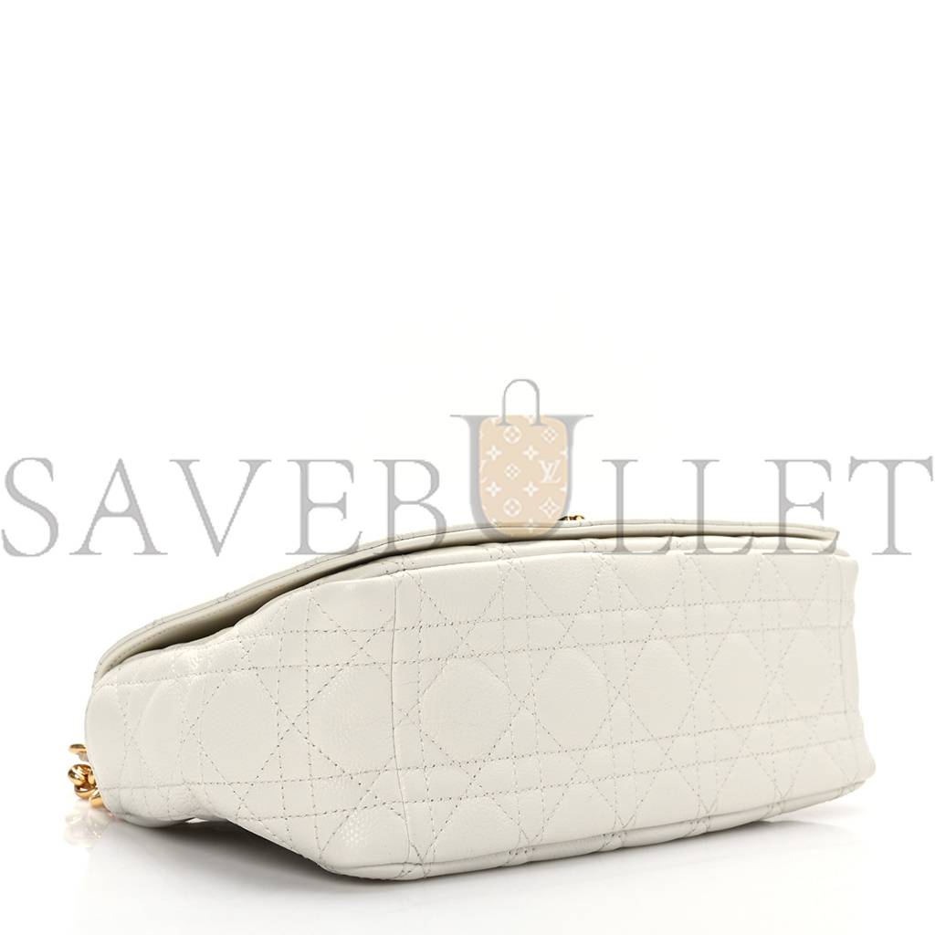 D*or supple calfskin cannage medium caro bag ivory (25*15*8.9cm)