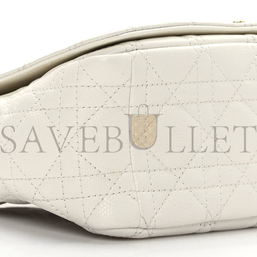 D*or supple calfskin cannage medium caro bag ivory (25*15*8.9cm)