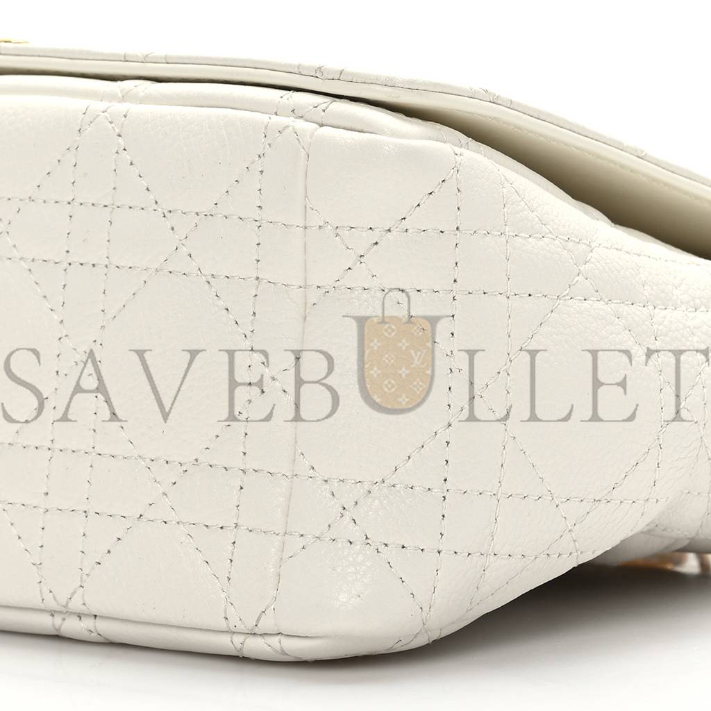 D*or supple calfskin cannage medium caro bag ivory (25*15*8.9cm)