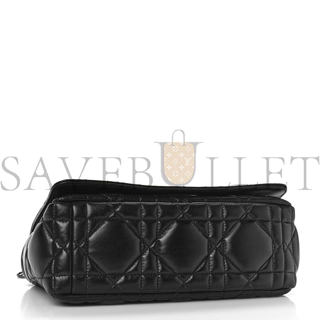 D*or calfskin macrocannage medium caro bag black (26*15*9.5cm)