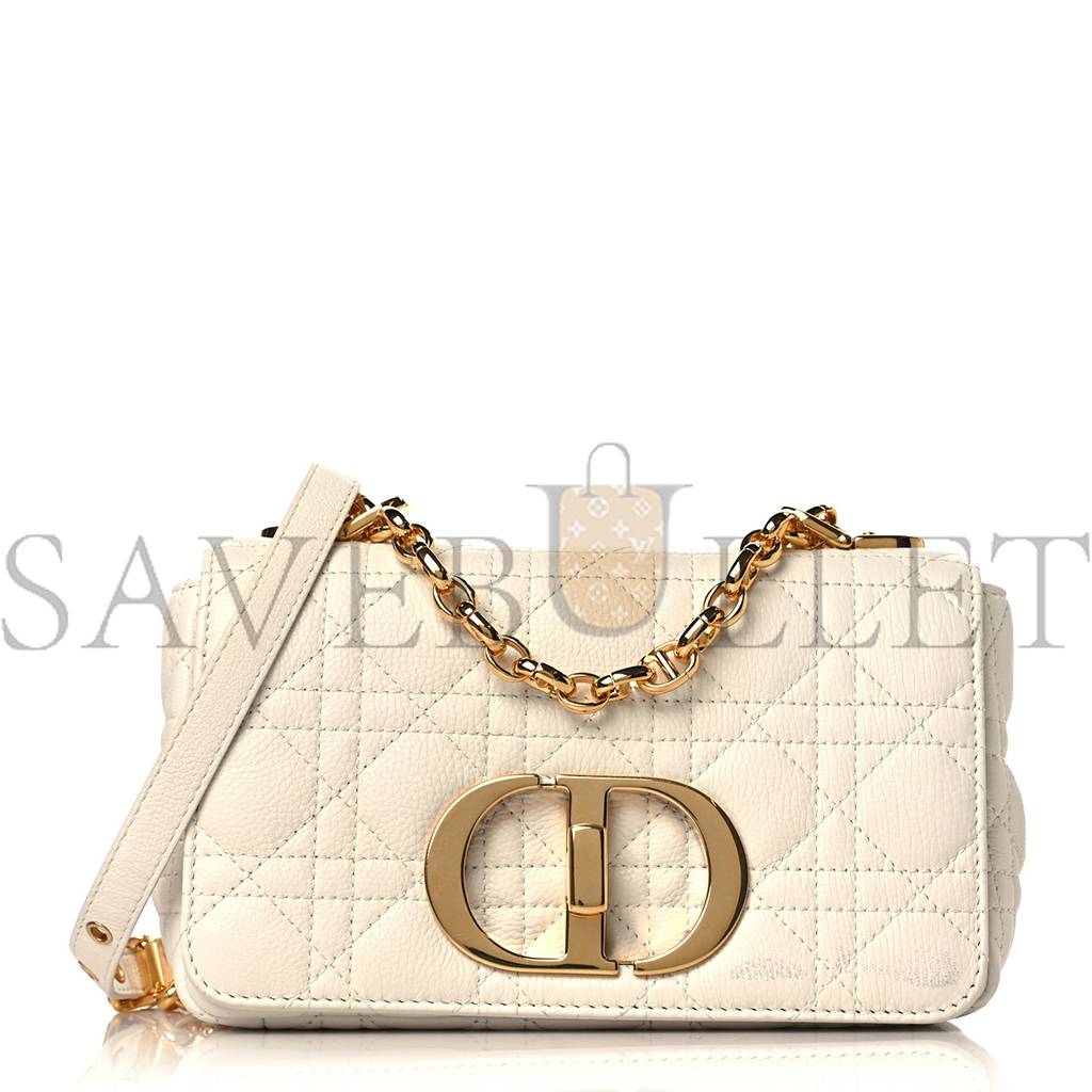 D*or calfskin cannage small caro bag ivory (20*11*7.6cm)