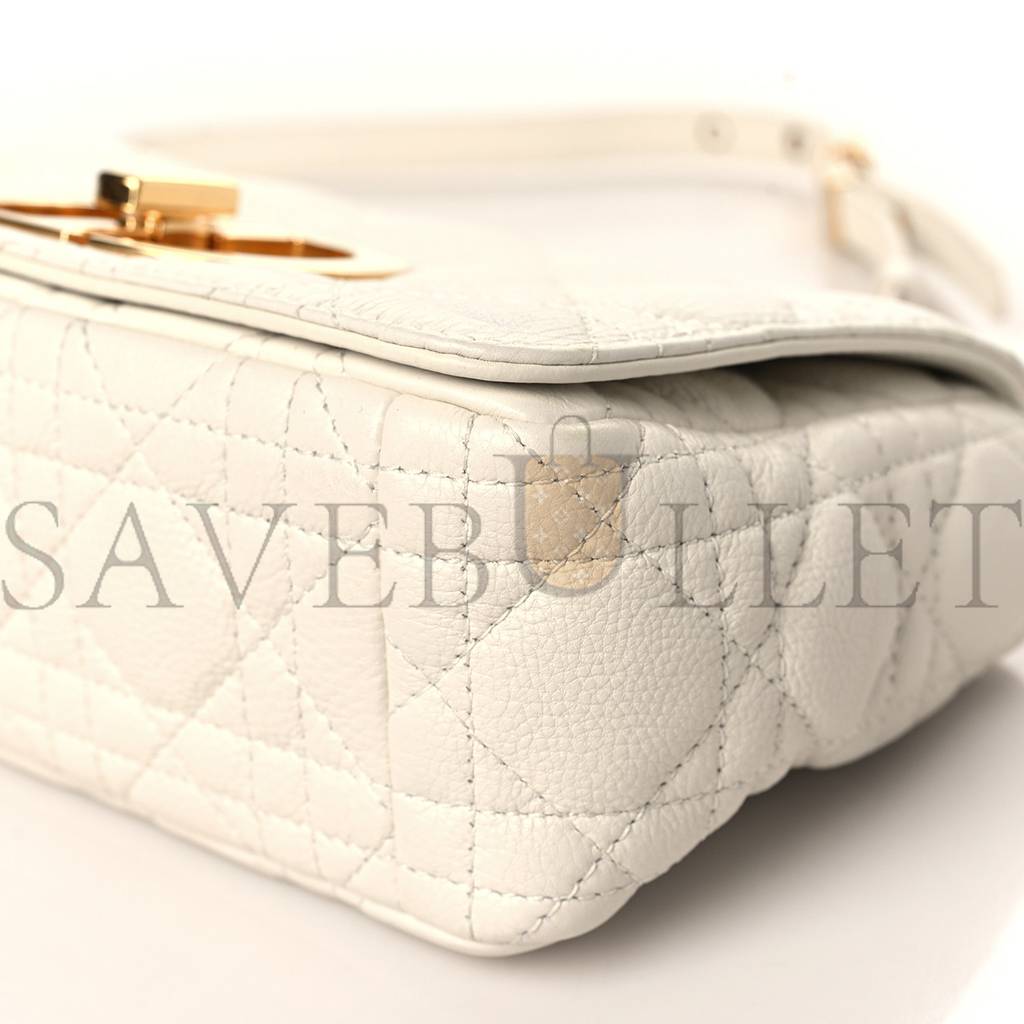 D*or calfskin cannage small caro bag ivory (20*11*7.6cm)