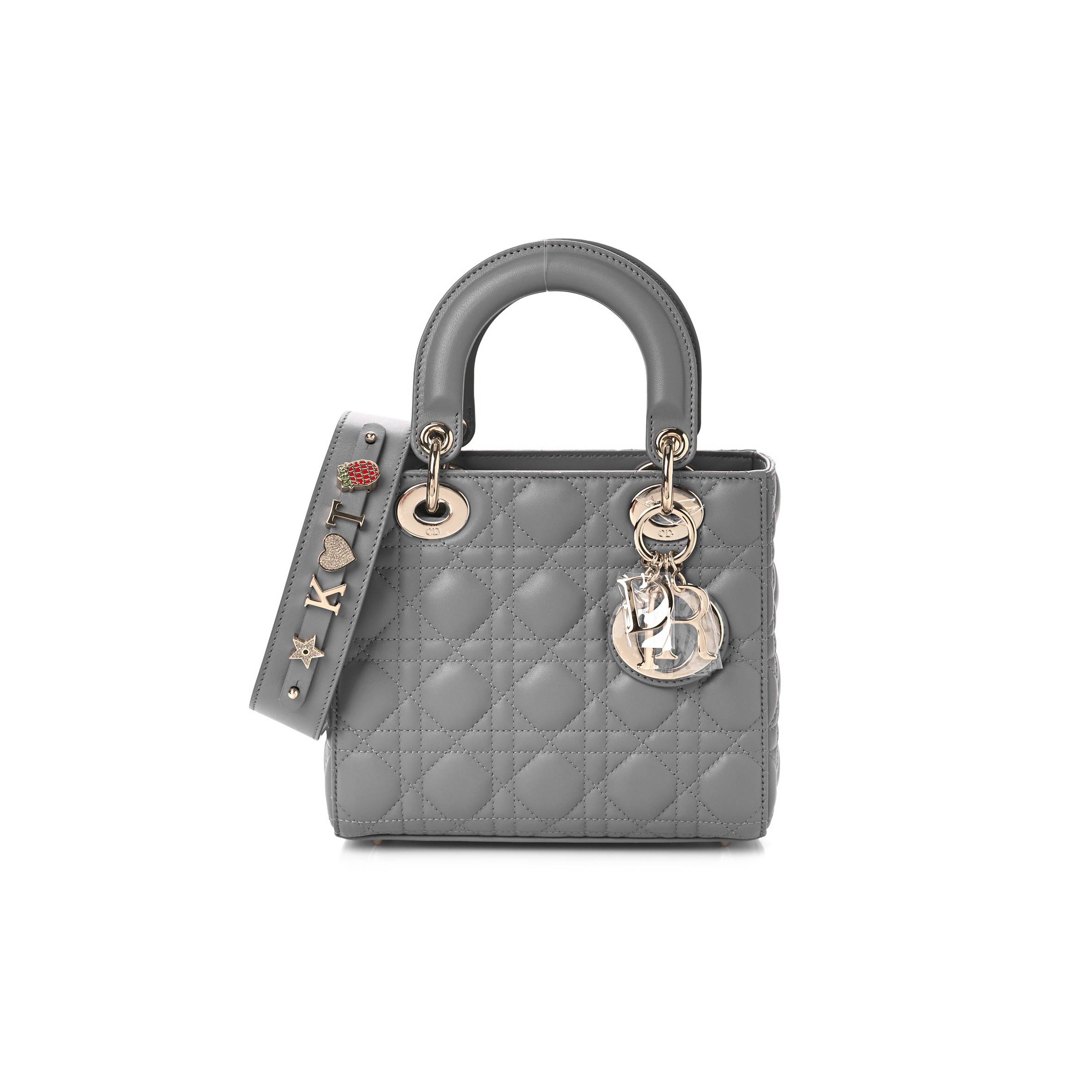 D*or lambskin cannage small my abc D*or lady D*or grey (20*18*8.9cm)