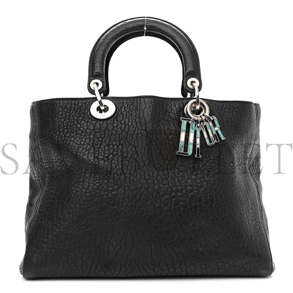 D*or canyon grained lambskin large lady D*or black (32*25*12.7cm)