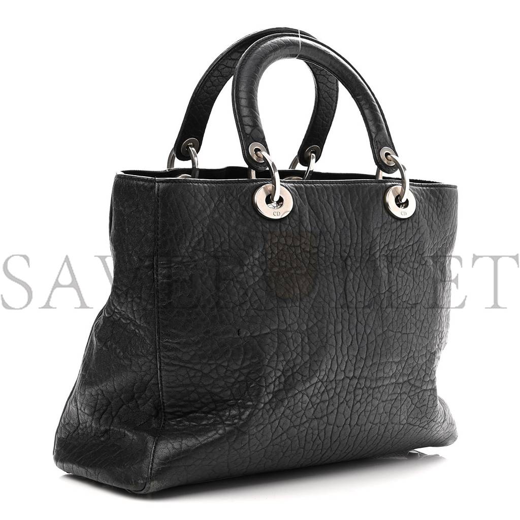 D*or canyon grained lambskin large lady D*or black (32*25*12.7cm)