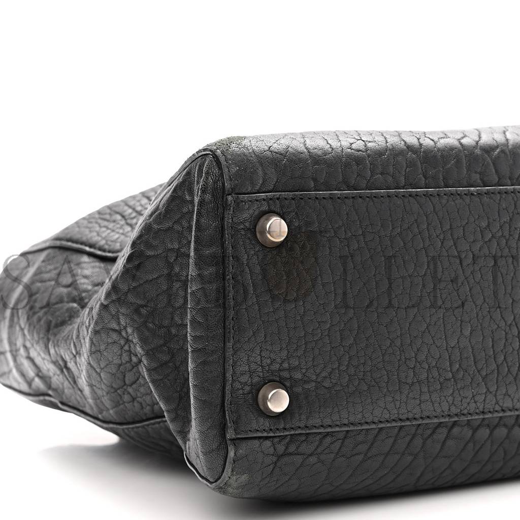 D*or canyon grained lambskin large lady D*or black (32*25*12.7cm)