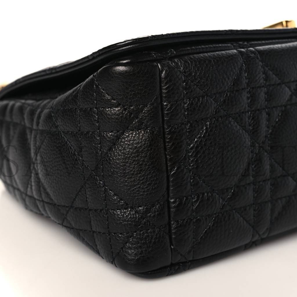 D*or calfskin cannage medium caro bag black (25*15*8.9cm)