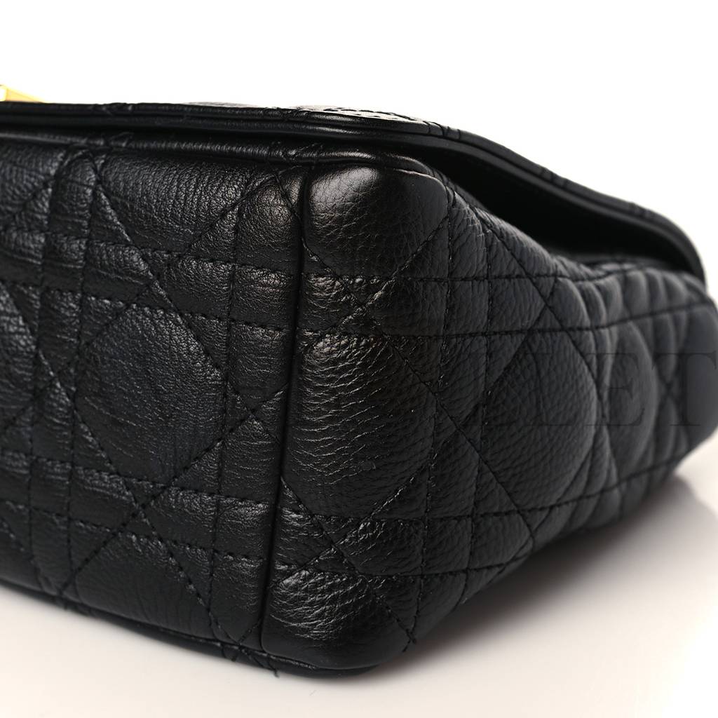 D*or calfskin cannage medium caro bag black (25*15*8.9cm)