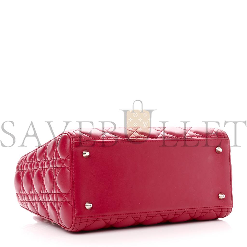 D*or lambskin cannage medium lady D*or fuchsia (23*20*12.1cm)