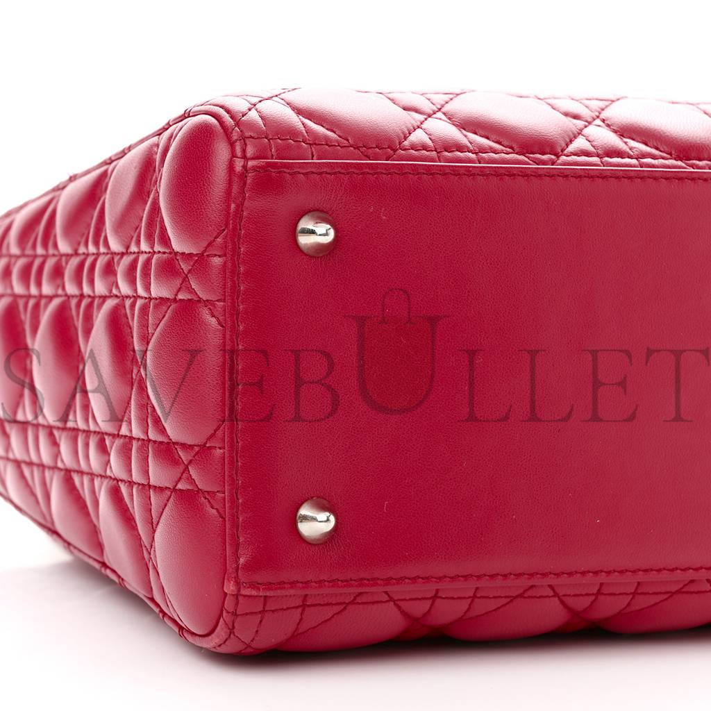 D*or lambskin cannage medium lady D*or fuchsia (23*20*12.1cm)