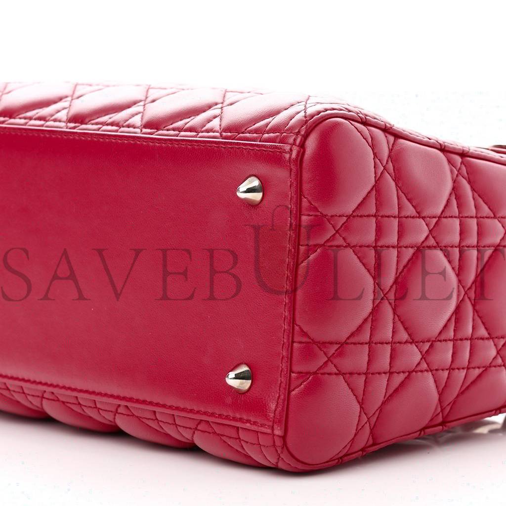 D*or lambskin cannage medium lady D*or fuchsia (23*20*12.1cm)