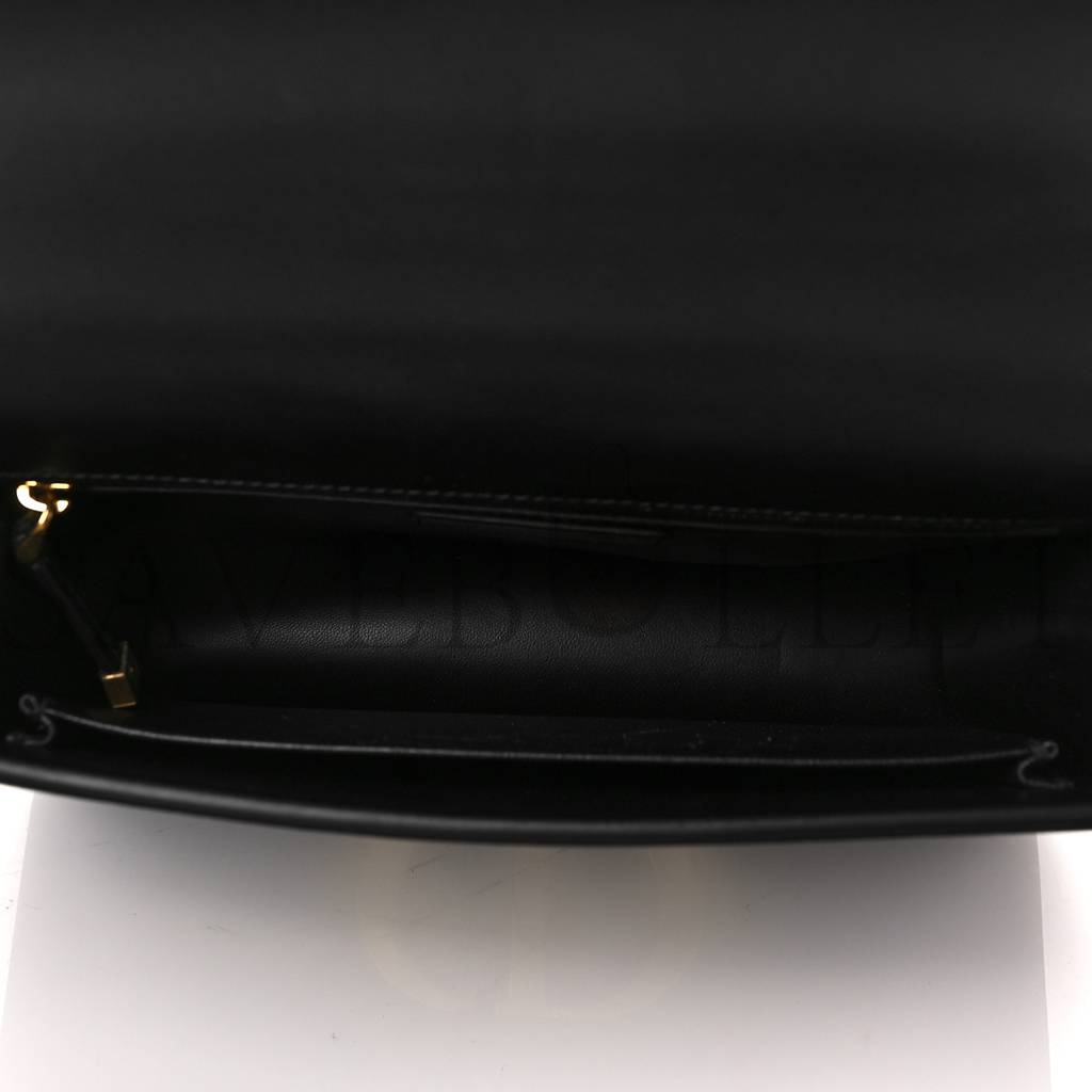 D*or shiny crinkled lambskin 30 montaigne flap bag black (24*18*6.4cm)