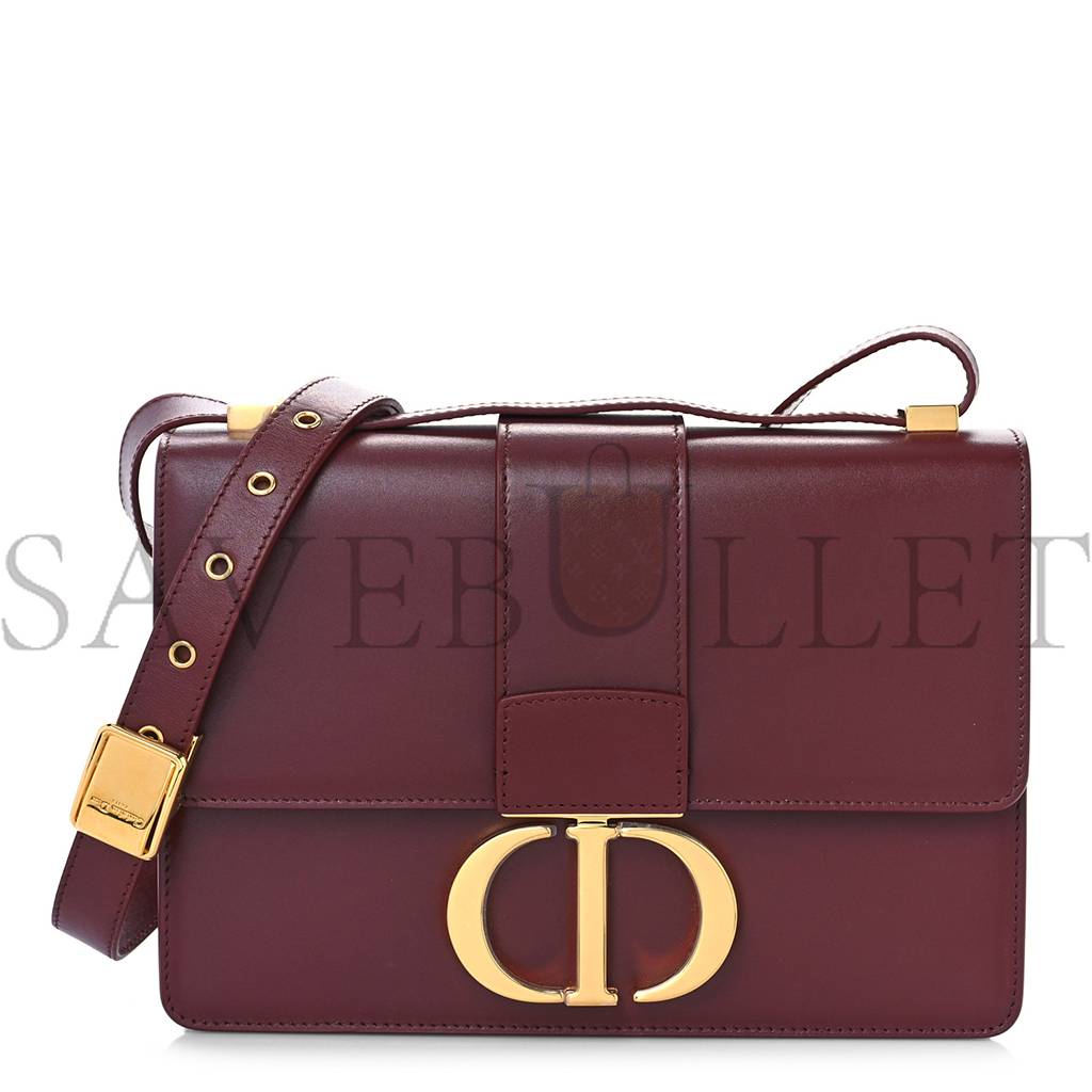 D*or smooth calfskin 30 montaigne flap bag burgundy (24*17*5.1cm)