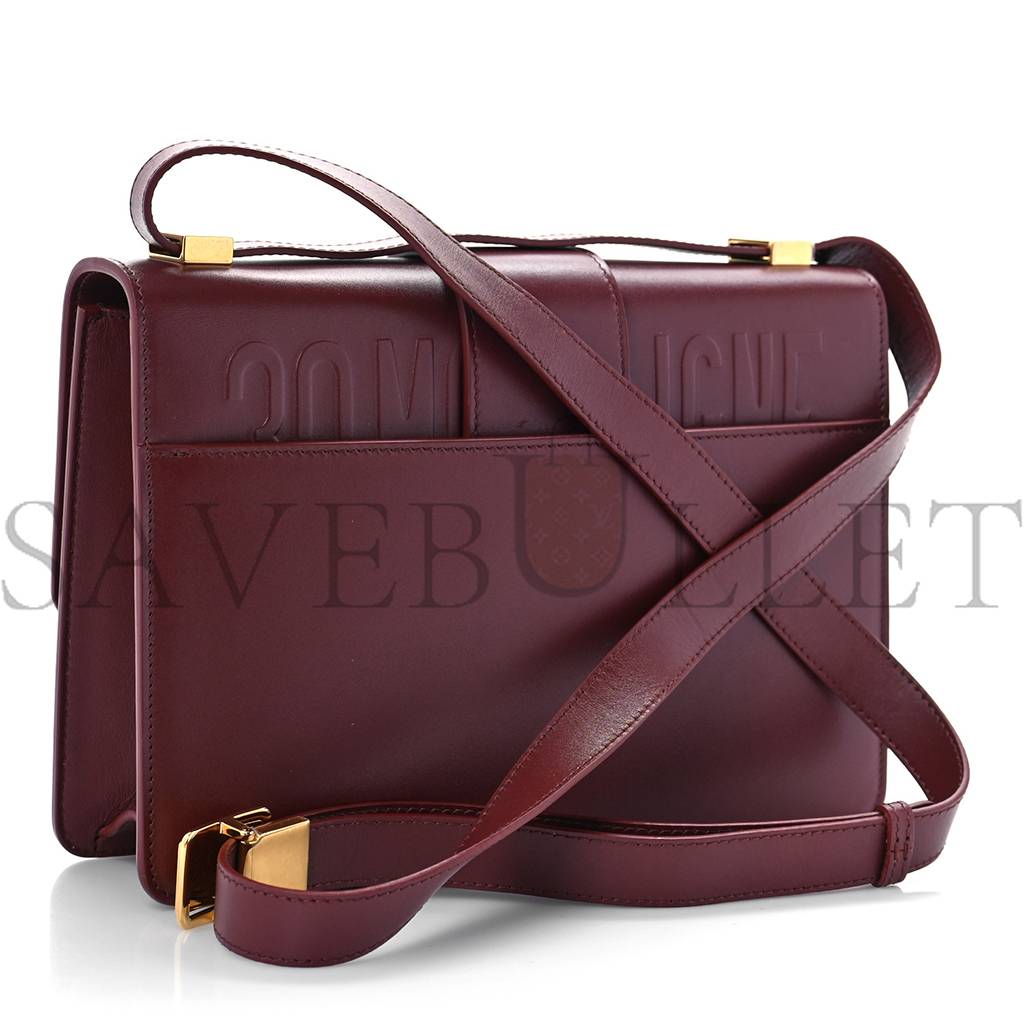 D*or smooth calfskin 30 montaigne flap bag burgundy (24*17*5.1cm)