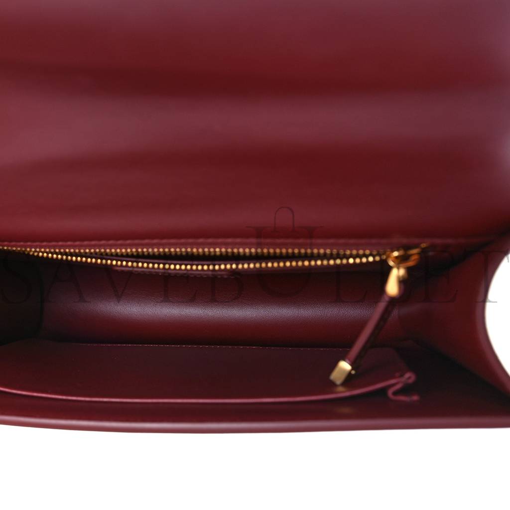 D*or smooth calfskin 30 montaigne flap bag burgundy (24*17*5.1cm)