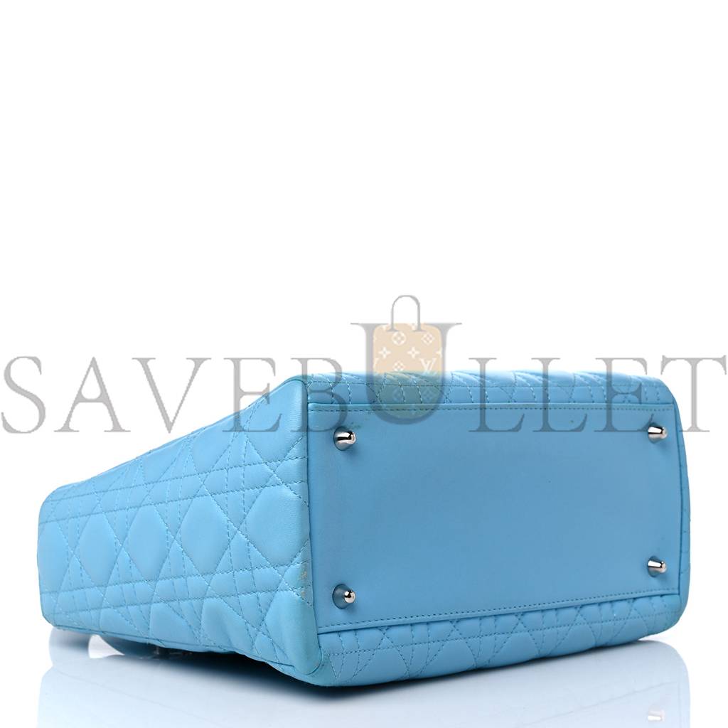 D*or lambskin cannage medium lady D*or light blue (25*20*12.1cm)