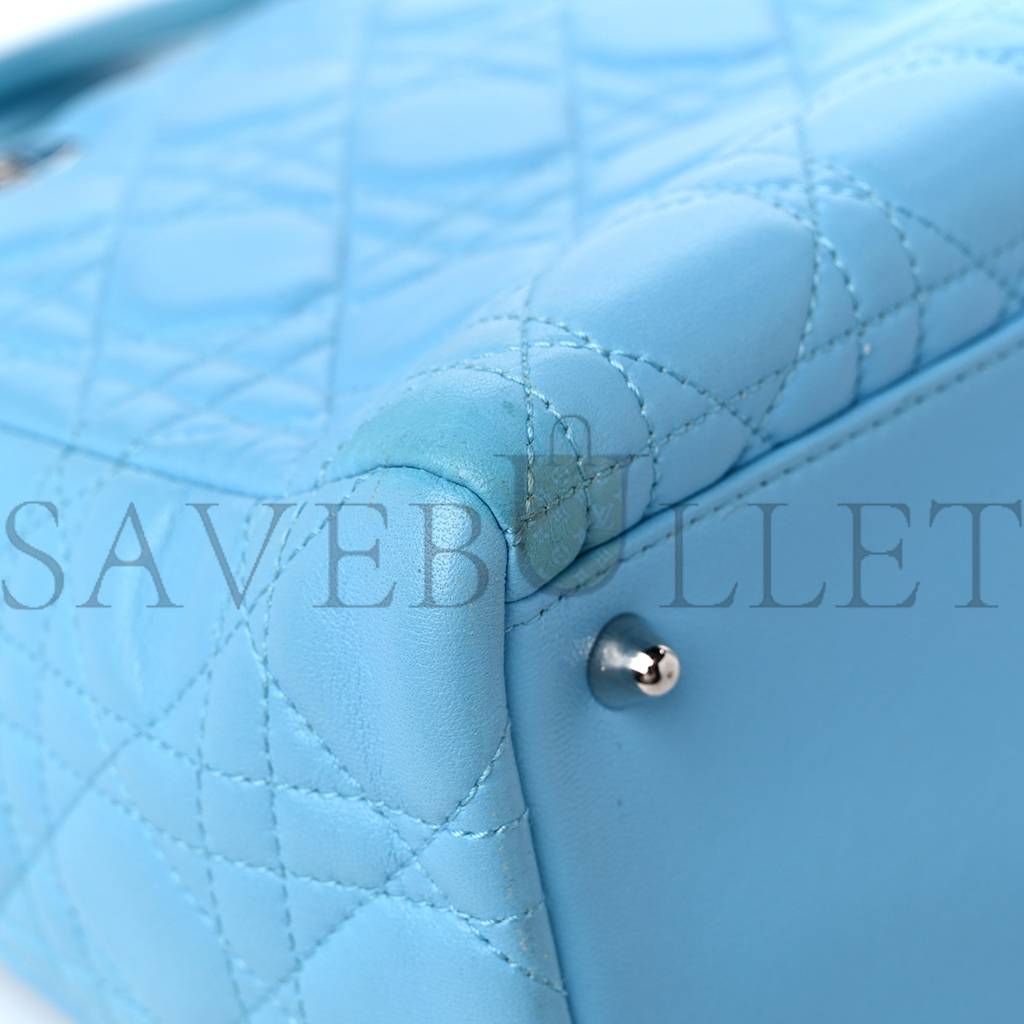 D*or lambskin cannage medium lady D*or light blue (25*20*12.1cm)