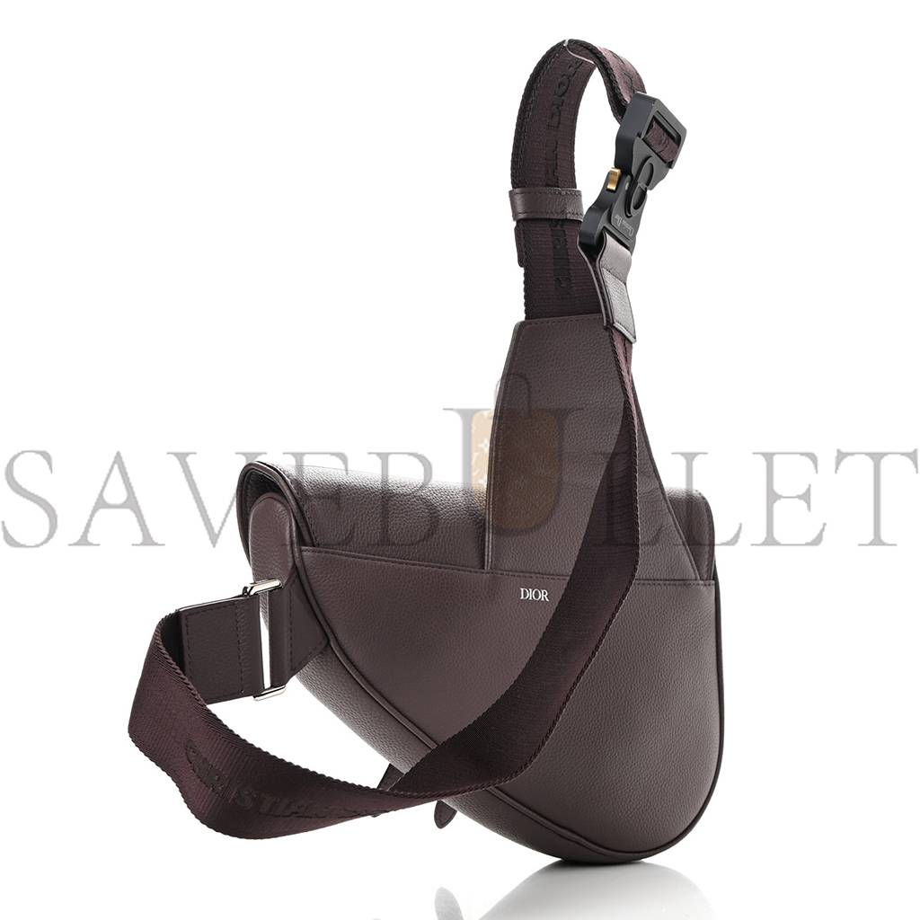 D*or grained calfskin kim jones saddle bag amaranth (27*22*3.8cm)