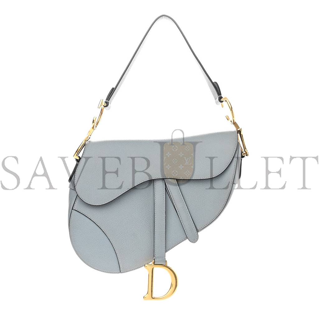 D*or grained calfskin saddle bag grey stone (24*23*5.7cm)