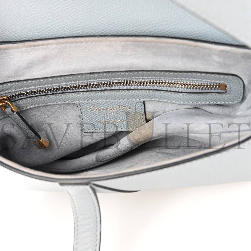 D*or grained calfskin saddle bag grey stone (24*23*5.7cm)