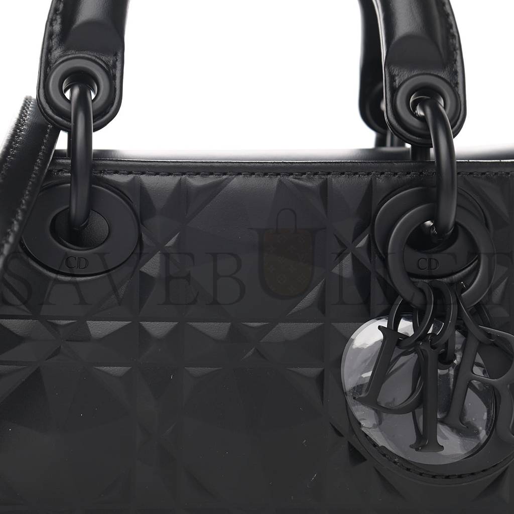 D*or calfskin cannage diamond micro lady d-joy black (17*10*8.9cm)