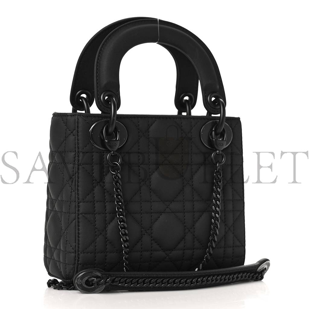 D*or ultra matte calfskin cannage mini lady D*or black (17*15*7cm)