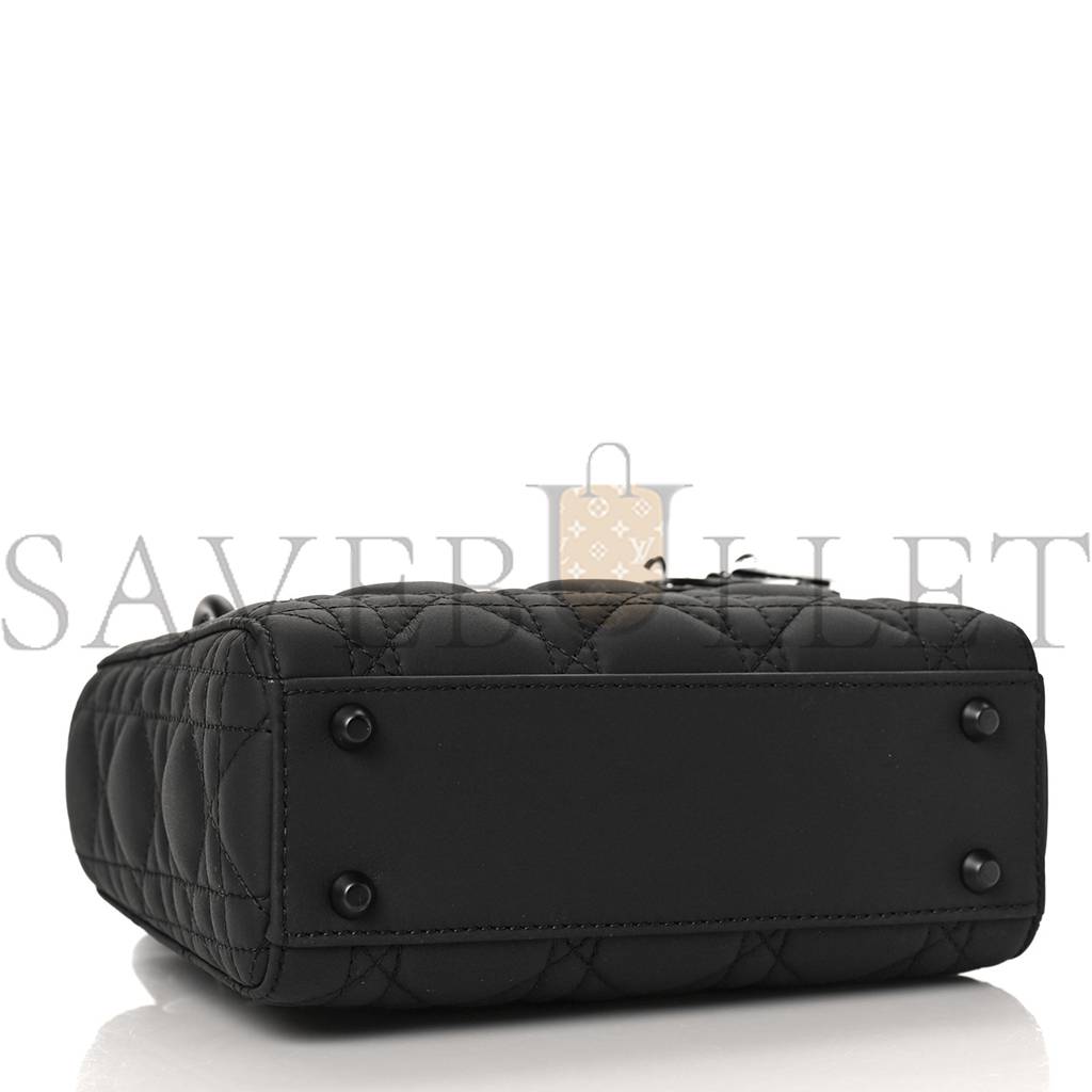 D*or ultra matte calfskin cannage mini lady D*or black (17*15*7cm)