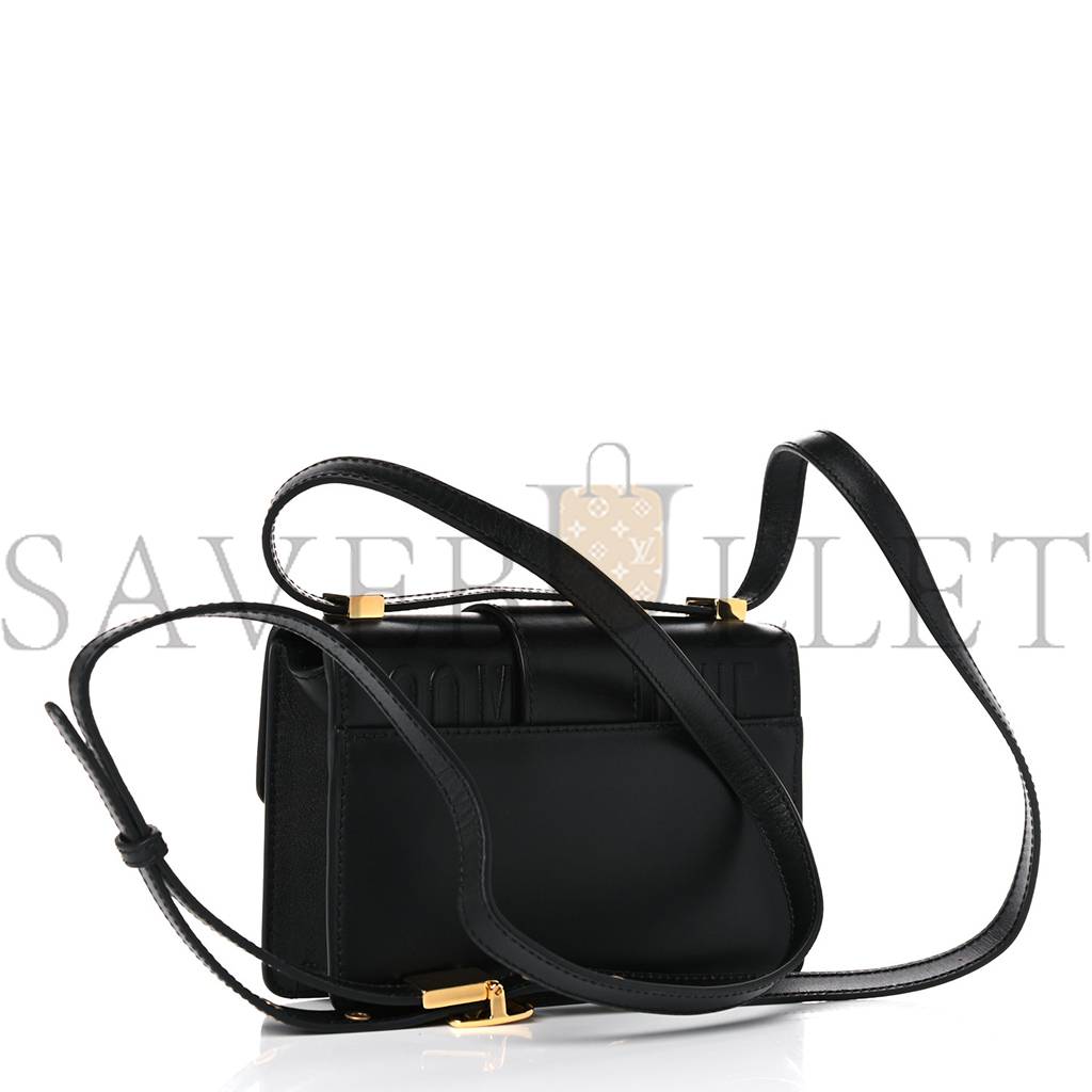 D*or smooth calfskin micro 30 montaigne flap bag black (15*11*4.4cm)