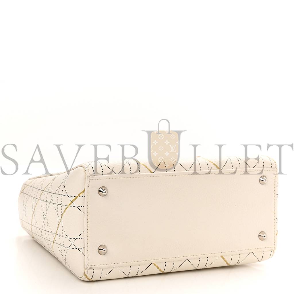 D*or calfskin cannage print medium lady D*or white (23*20*12.1cm)