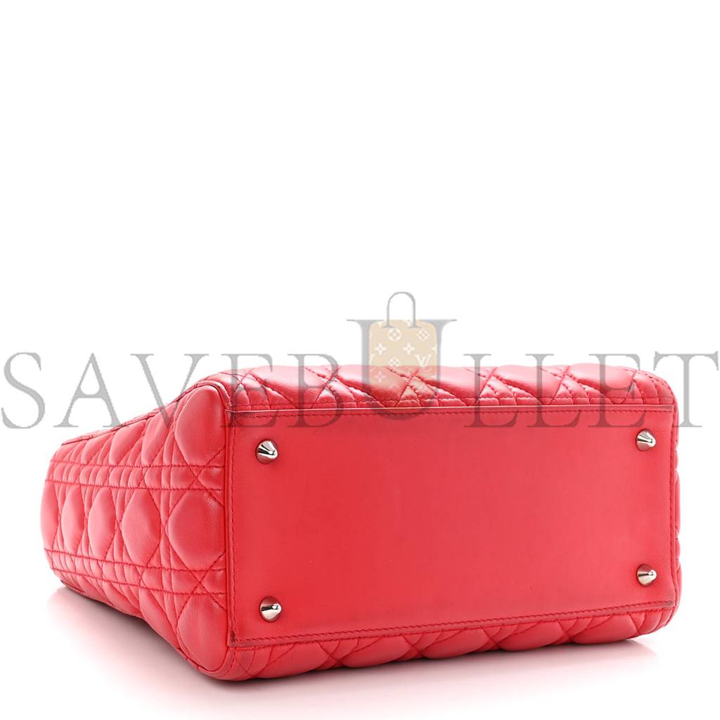 D*or lambskin cannage medium lady D*or red (23*20*12.1cm)