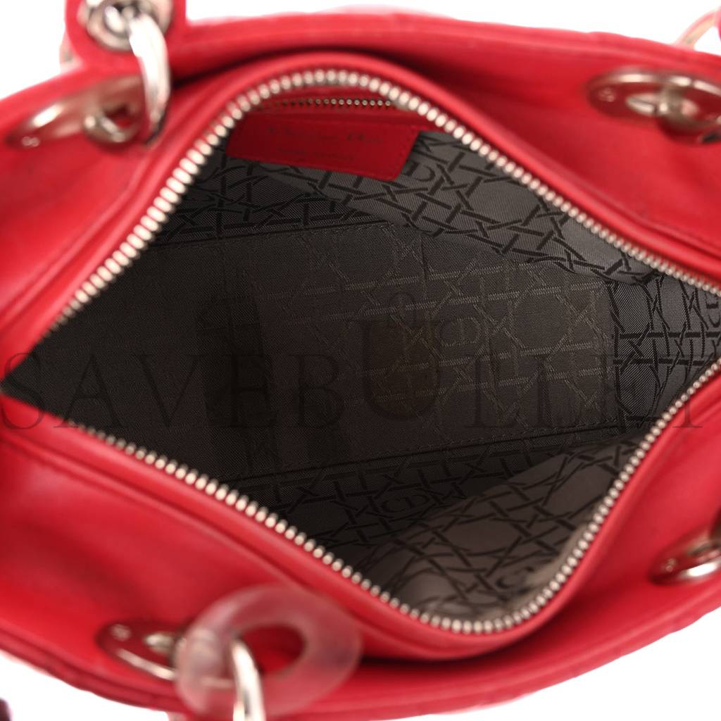 D*or lambskin cannage medium lady D*or red (23*20*12.1cm)