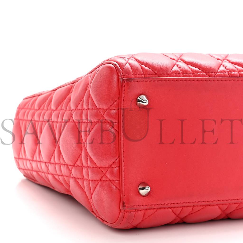 D*or lambskin cannage medium lady D*or red (23*20*12.1cm)