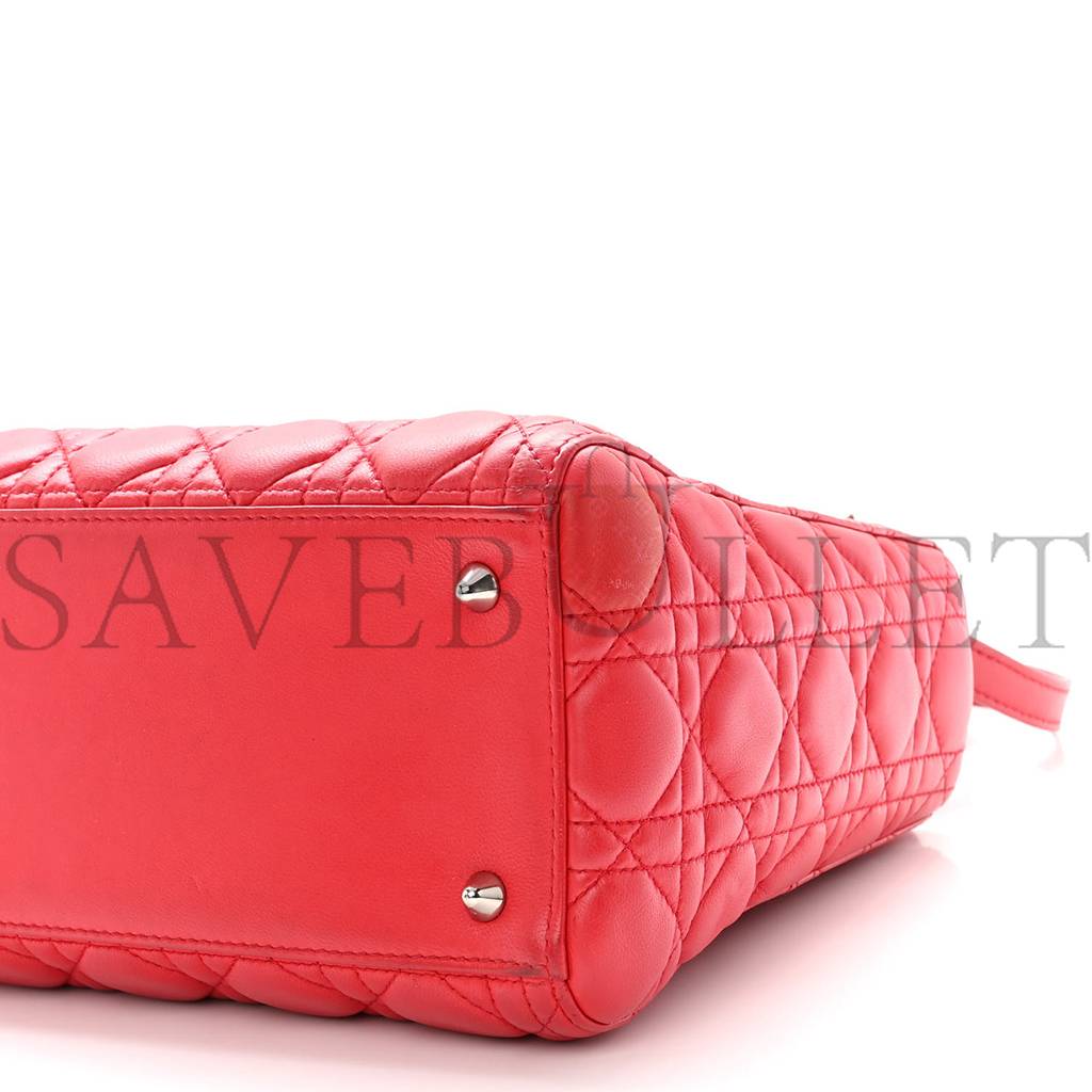 D*or lambskin cannage medium lady D*or red (23*20*12.1cm)