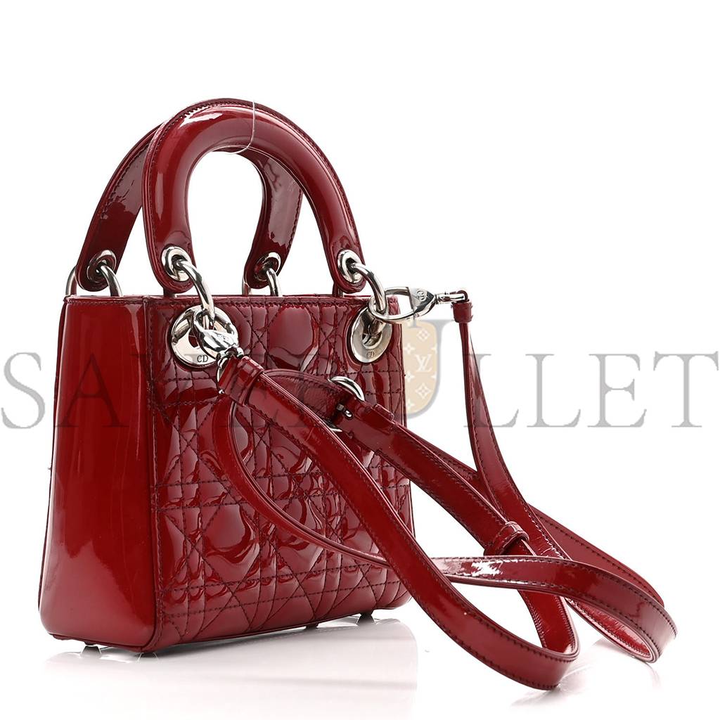 D*or patent cannage mini lady D*or red (17*15*7cm)