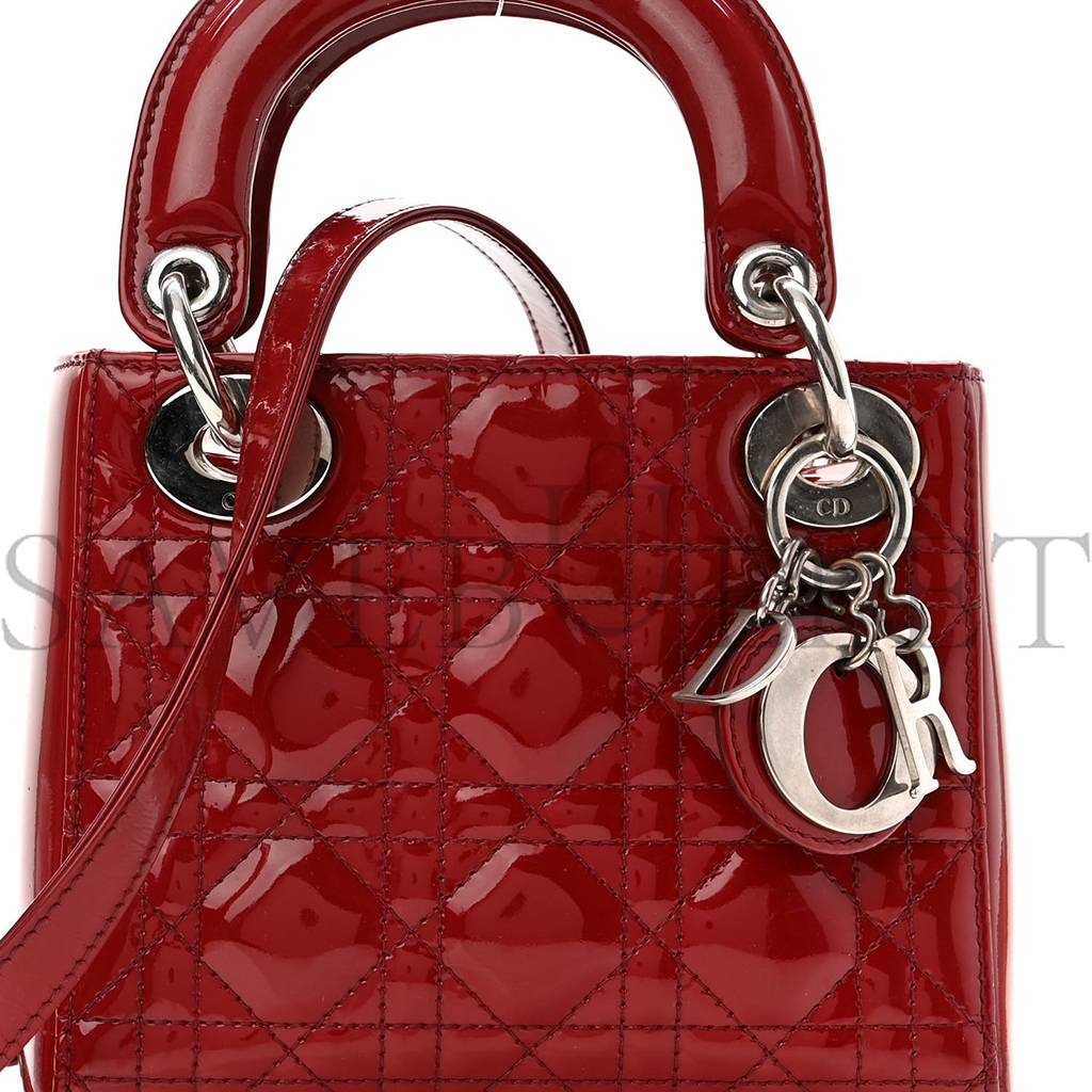 D*or patent cannage mini lady D*or red (17*15*7cm)