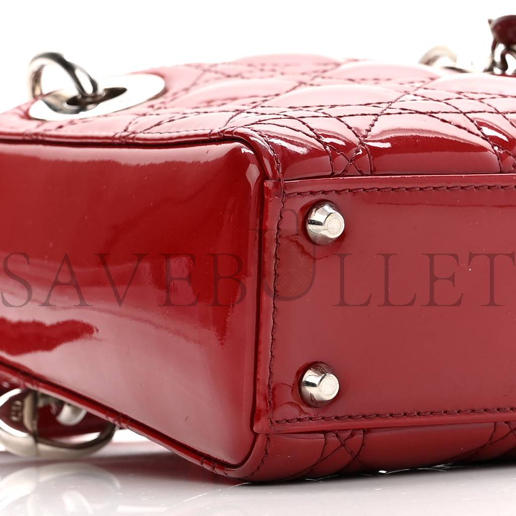 D*or patent cannage mini lady D*or red (17*15*7cm)