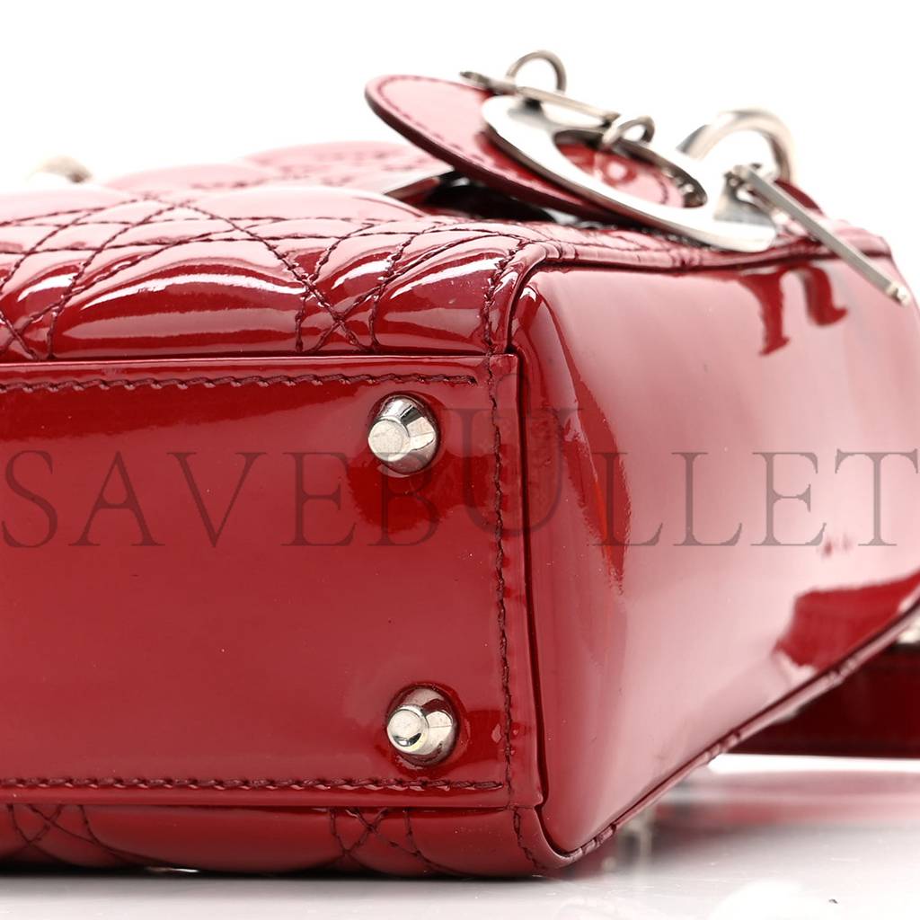 D*or patent cannage mini lady D*or red (17*15*7cm)