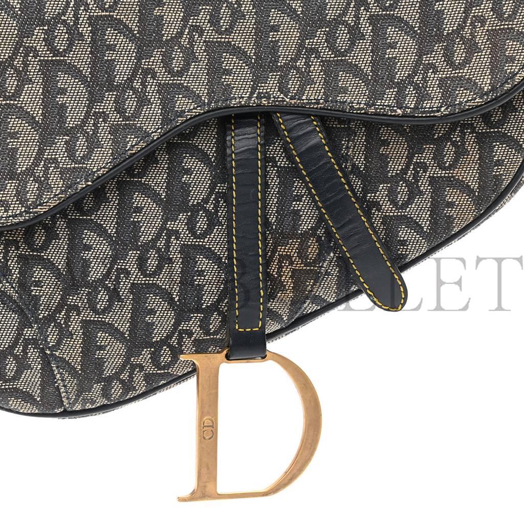 D*or monogram saddle bag blue (20*19*2.5cm)