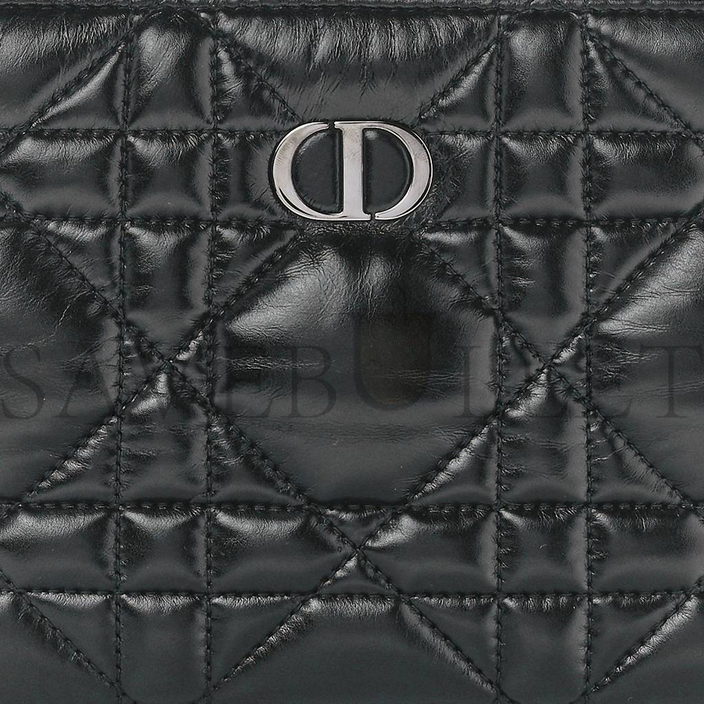 D*or calfskin macro-cannage caro box bag black (20*11*5.1cm)