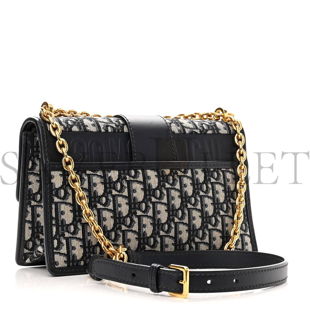 D*or oblique 30 montaigne chain flap bag blue (25*15*8.9cm)