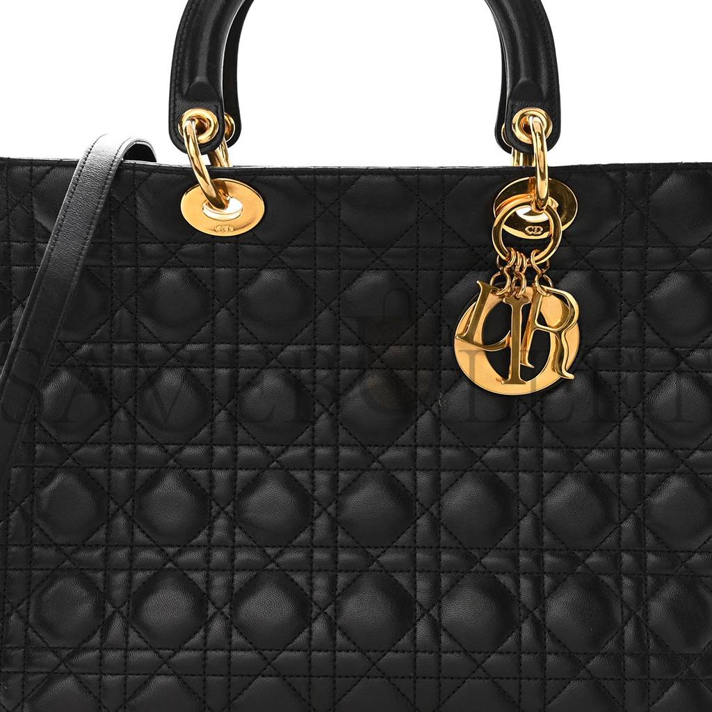 D*or lambskin cannage large lady D*or black (32*25*12.1cm)