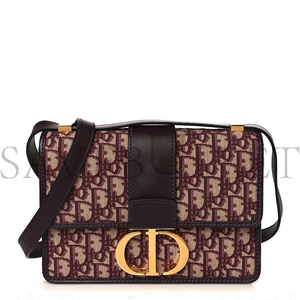 D*or oblique 30 montaigne flap bag burgundy (24*17*6.4cm)