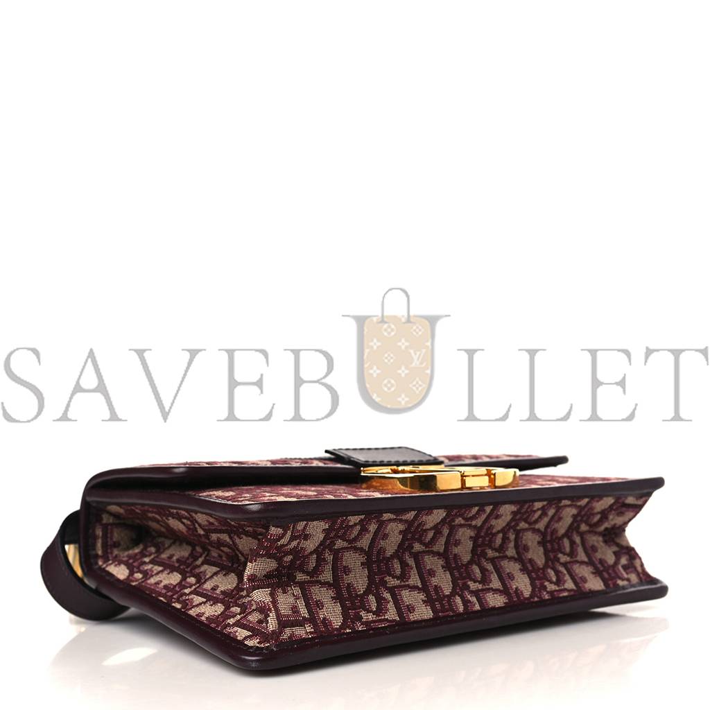 D*or oblique 30 montaigne flap bag burgundy (24*17*6.4cm)