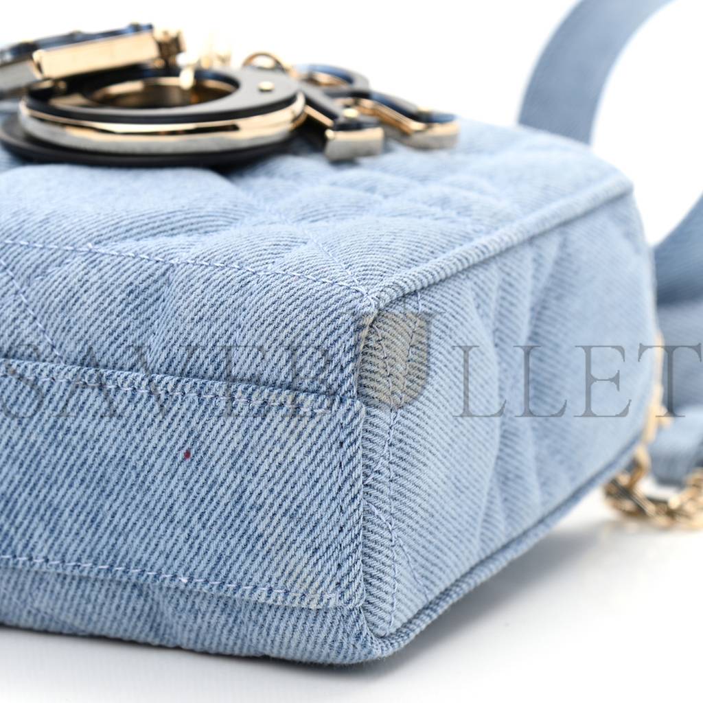 D*or denim macrocannage lady d-joy blue (26*14*6.4cm)