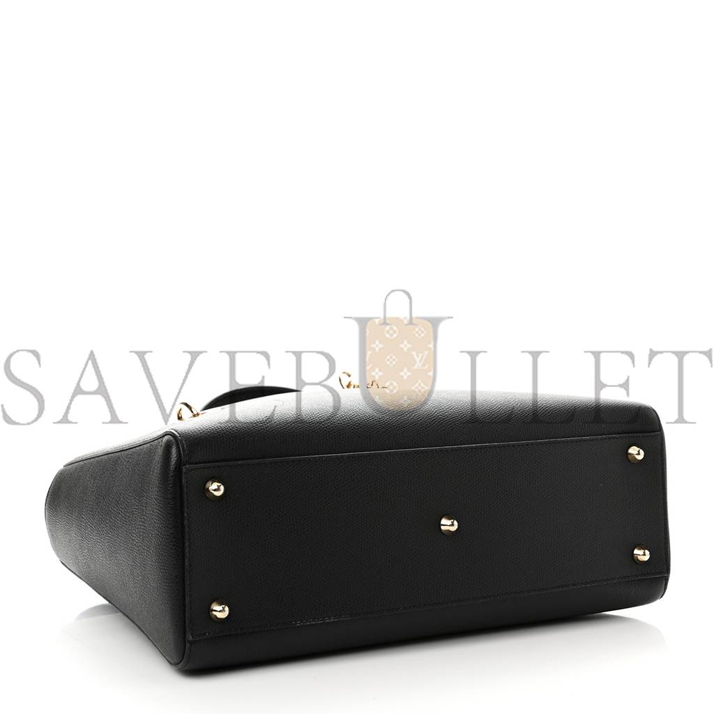 D*or grained calfskin large lady D*or black (32*24*12.1cm)