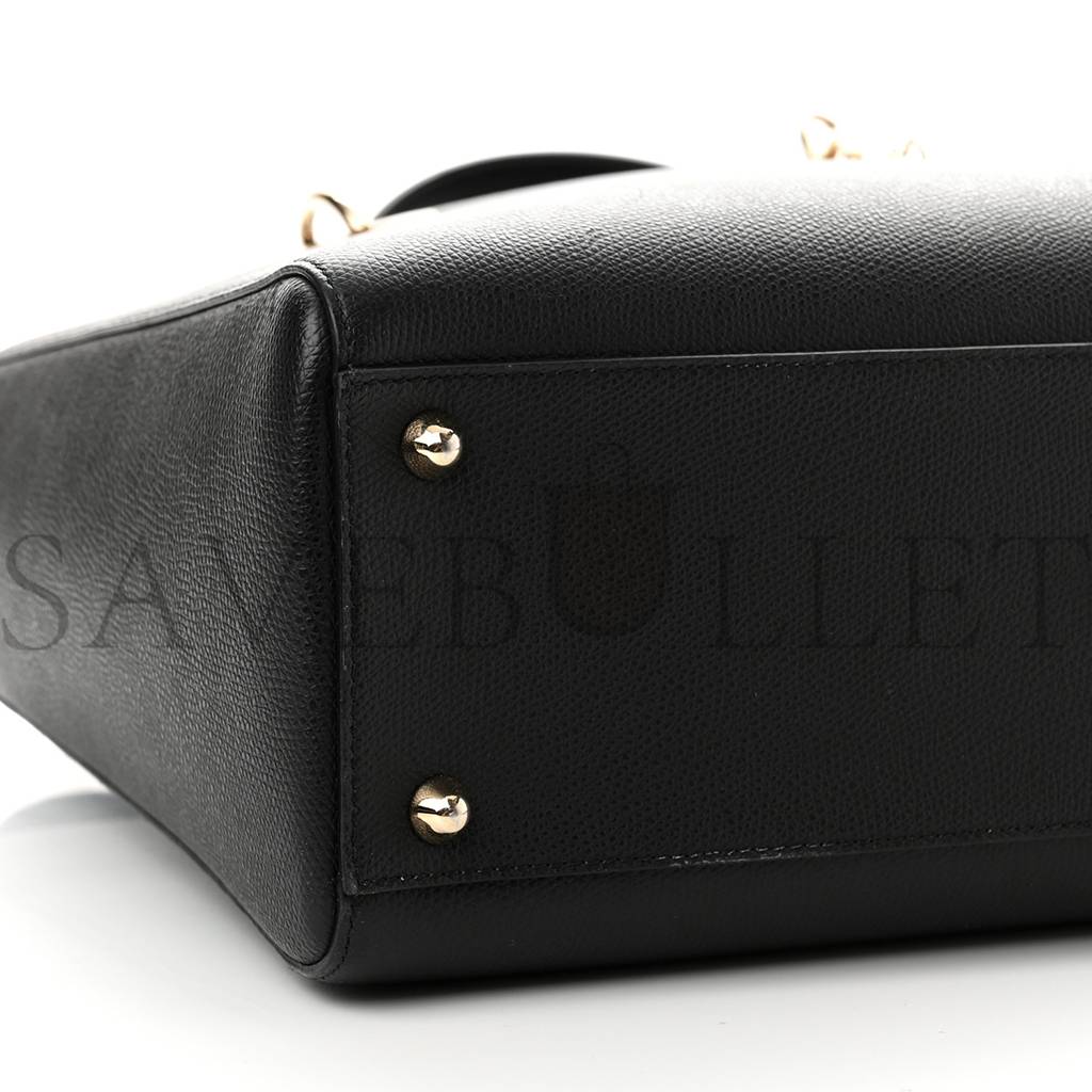 D*or grained calfskin large lady D*or black (32*24*12.1cm)