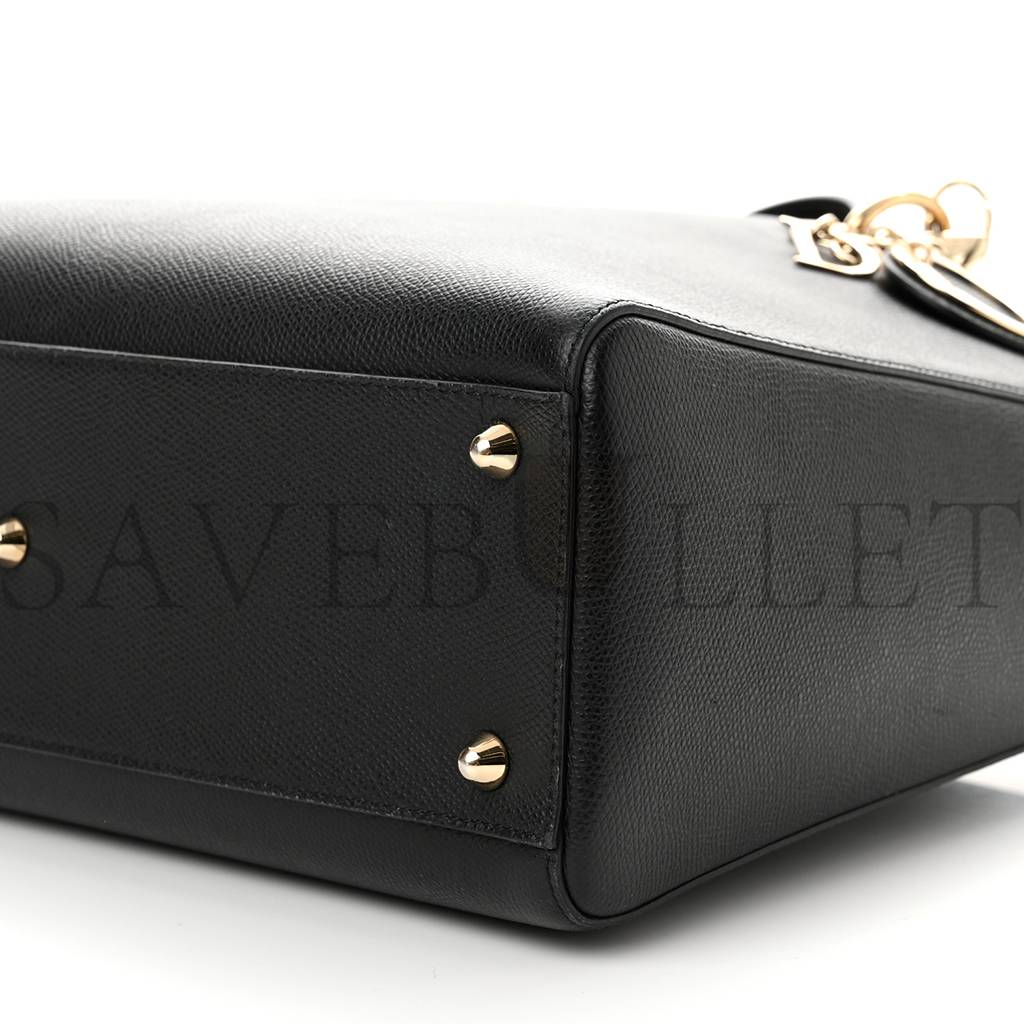 D*or grained calfskin large lady D*or black (32*24*12.1cm)