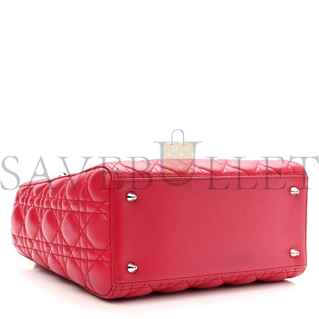 D*or lambskin cannage medium lady D*or red (23*20*12.1cm)