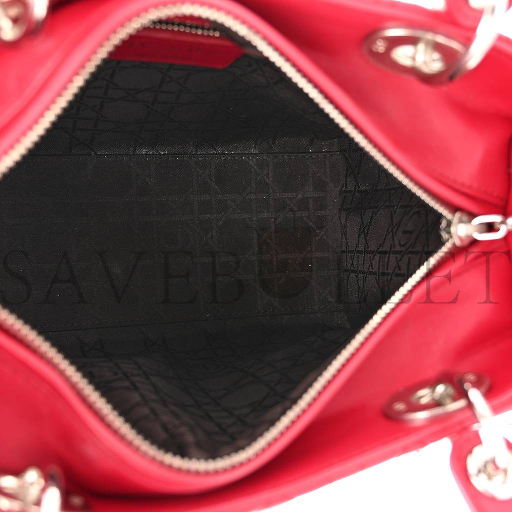 D*or lambskin cannage medium lady D*or red (23*20*12.1cm)